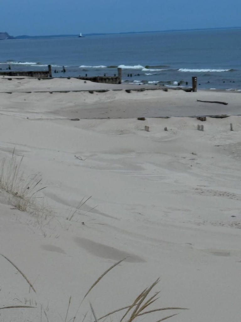 A photo of sand dunes near Lake Michigan